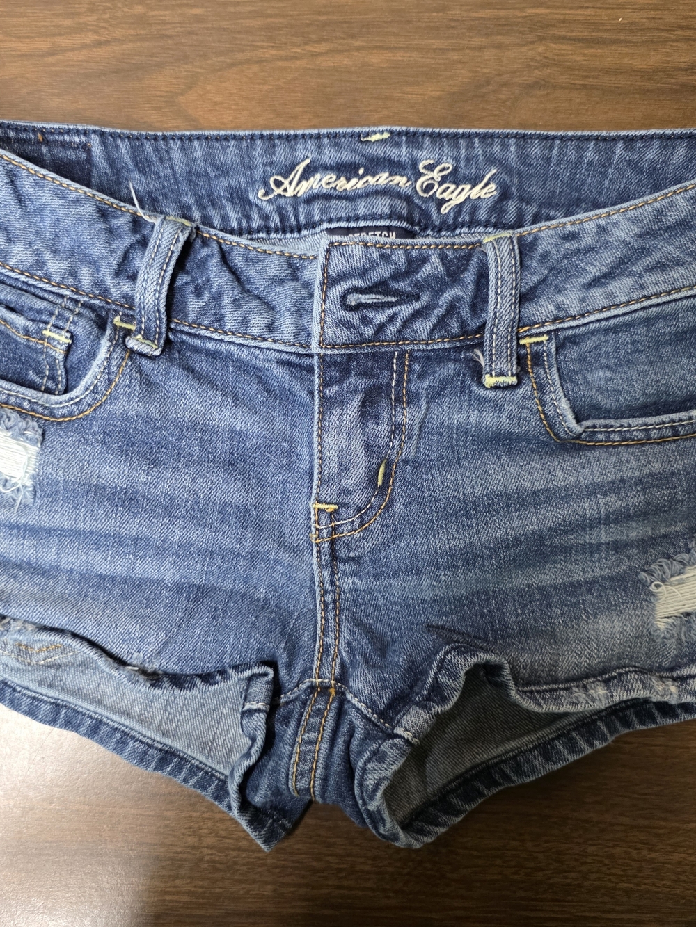 American Eagle Outfitters Women's Blue Denim Short Shorts